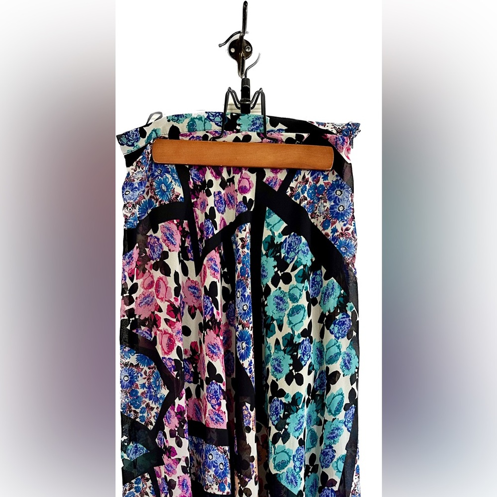 Topshop Sheer Floral Maxi Skirt